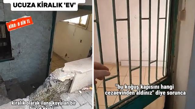 Kirası 8 bin TL olan evi gezdi! Gördüklerine inanamadı... İçinden demir parmaklıklı kapı bile çıktı: Azıcık toparlansa iyi hapishane olur