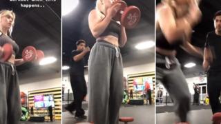 Spor salonundaki taciz anları saniye saniye sosyal medyadan paylaştı! Kendisini taciz eden bir adamla böyle yüzleşti