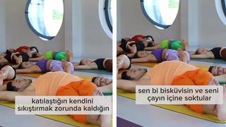 Sosyal medya bu yogayı konuşuyor! Yorumlar gecikmedi: Sen bir bisküvisin, seni çayın içine attılar 