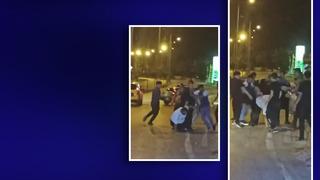 Yumruklu kavgada sokak ringe döndü! Bekçiler biber gazıyla müdahale etti