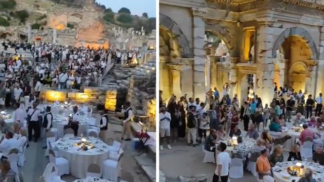 Efes Antik Kenti'ndeki görüntüler tartışılmaya devam ediyor! Bu kez İzmir Marşı'yla gönderildiler... Türklere kapatılınca tepkiler gecikmedi