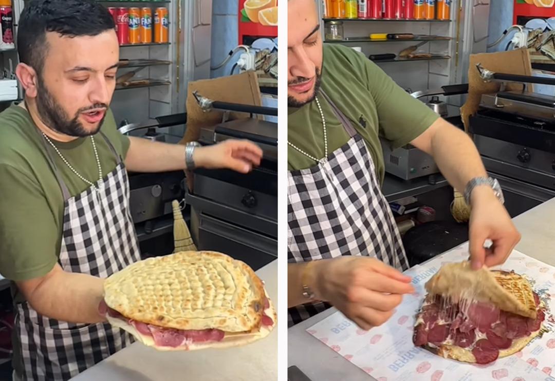 Kapalı&ccedil;arşı'daki 500 TL'lik tost sosyal medyada g&uuml;ndem yarattı! Tırnak pide arasında kaşar, dil... "Bu tostu yiyeceğime 500 TL'yi yerim"