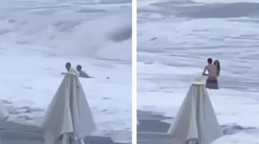 Erkek arkadaşıyla sahilde şakalaşıyordu! Dalgaları fark etmeyen kadın sürüklendi: Saniye içinde boğularak hayatını kaybetti