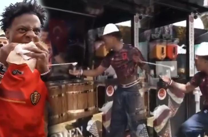 &Ouml;nce T&uuml;rk d&ouml;neri şimdi de Maraş dondurması... IShowSpeed'in dondurma sınavı g&uuml;ndem oldu