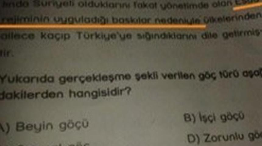 Lise sınavında tartışılacak Suriye sorusu