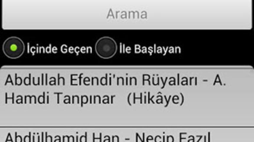 G&uuml;n&uuml;n Mobil Uygulaması: Eserler ve Yazarlar