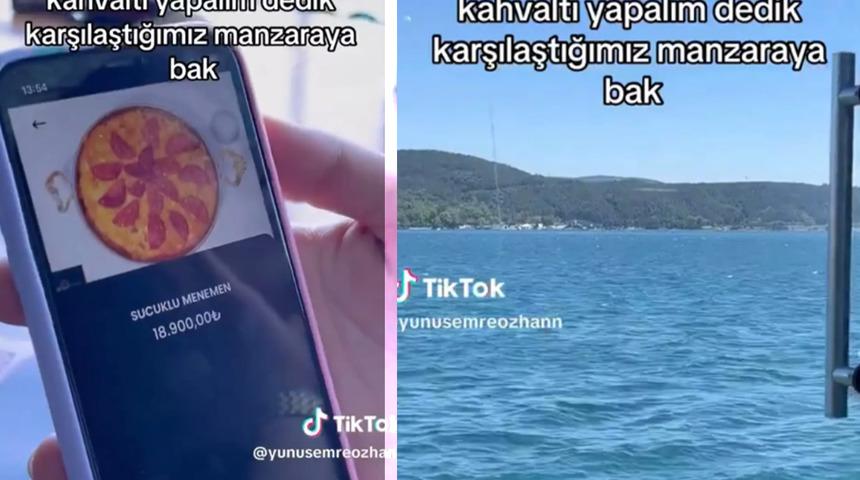 İstanbul Boğazı'nda menemen yemek istedi! 18 bin TL'lik fiyatı görünce şaşkına döndü...Sosyal medya inanmak istemedi: "18 bin TL'yi yerim daha iyi"