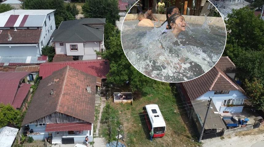 1500 TL'ye mal oldu! Bunaltıcı sıcaklara serinleten çözüm... 4 kişilik havuz yaptı