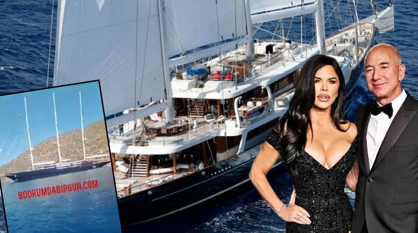 Dünyanın en zengin insanlarından Jeff Bezos Bodrum'a demirledi!  500 milyon dolarlık süperyatını bir gören bir daha baktı