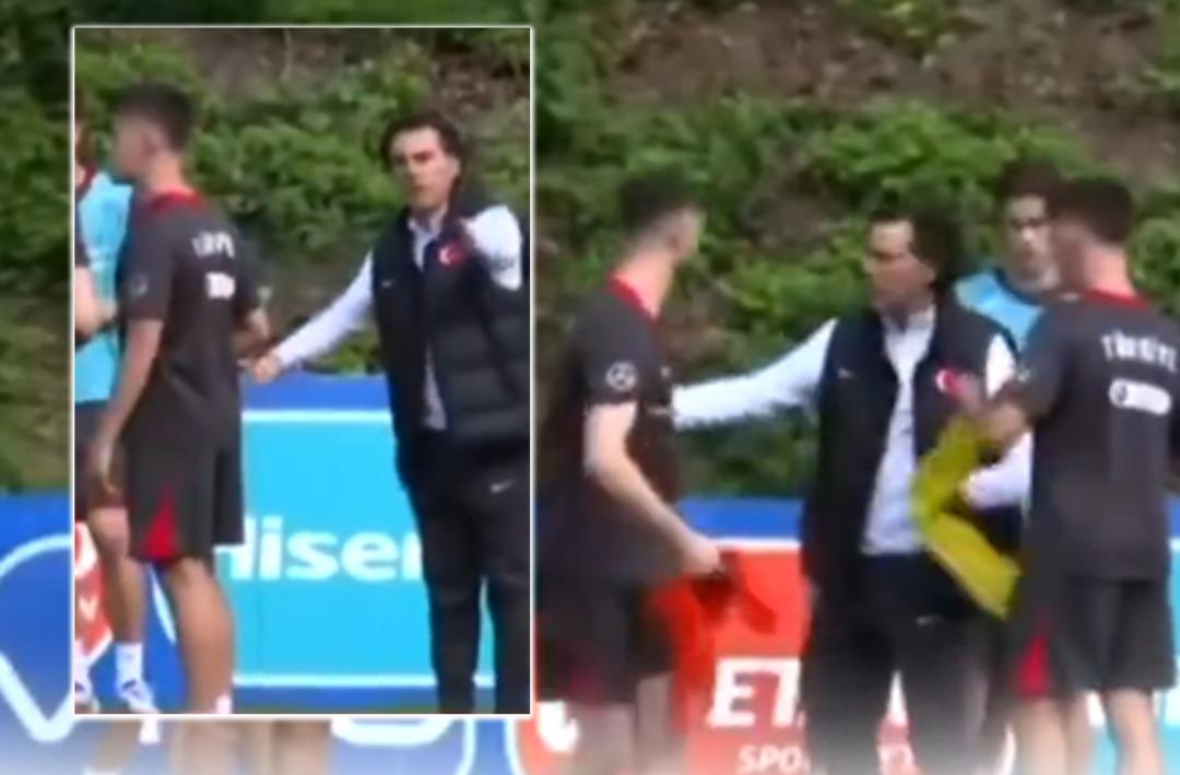 Arda G&uuml;ler ile Montella arasında antrenmanda ilgin&ccedil; diyalog! Elinden yeleği aldı ve kenara yolladı...