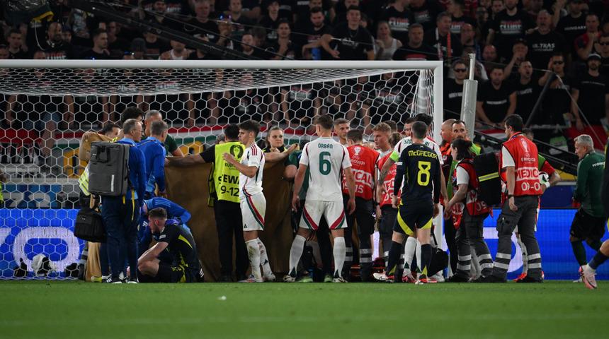 EURO 2024'te korkutan olay! Kaleciyle çarpışan Varga, bilinçsiz şekilde yere yığıldı!