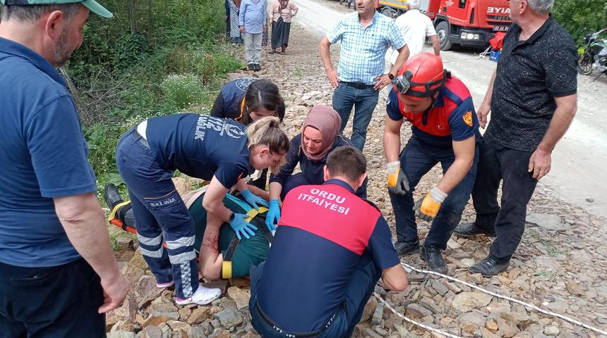 Ordu'da uçuruma düşen ATV'deki 2 kişi yaralandı