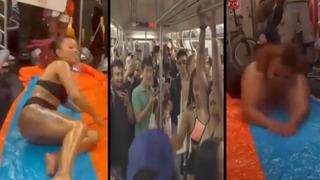 Metrodaki çılgın havuz partisi görüntüleri yeniden viral oldu! Litrelerce alkol tüketip dans ettiler... Yolcular o anları görünce cep telefonuna sarıldı