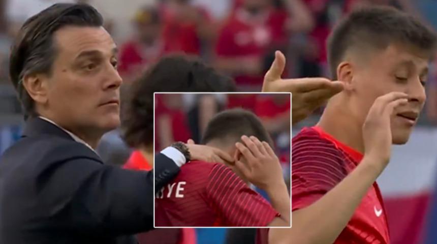 Çekya maçı öncesi Montella ve Arda'nın konuştuğu sırada ilginç an! Top kafasına gelince...