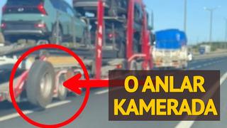 TEM Otoyolu'nda başıboş lastiğin kilometrelerce süren tehlikeli yolculuğu! O anlar kamerada