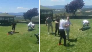 Kapatılan özel okulun sahipleri görüşmek için çağırdıkları öğretmenleri dövdü! İşte o anlar…