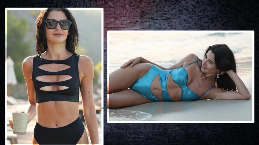 Hem saati hem de beyaz bikinisi olay... Nesrin Cavadzade'ye bir bakan bir da daha baktı