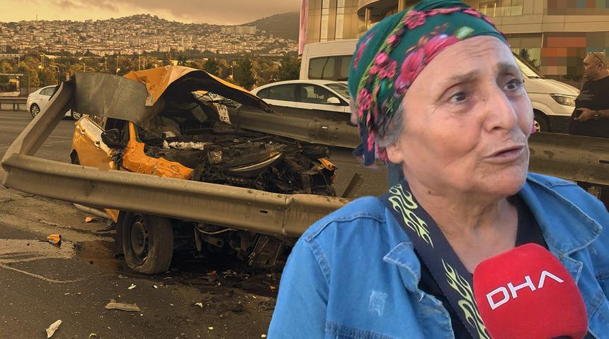 İstanbul'da feci kaza! Taksi, bariyere ok gibi saplandı: "Bomba patladı sandım"