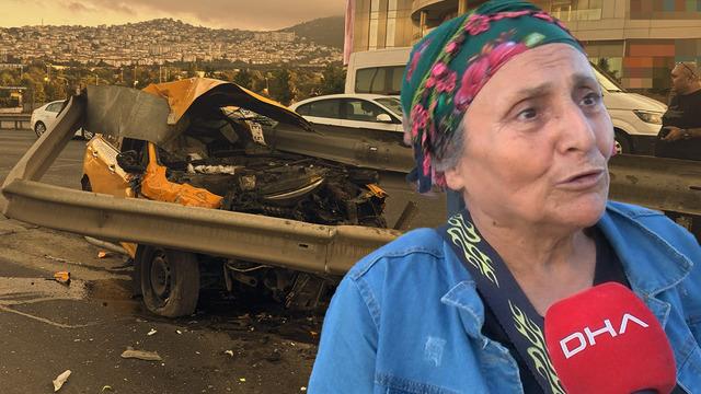 İstanbul'da feci kaza! Taksi, bariyere ok gibi saplandı: Bomba patladı sandım
