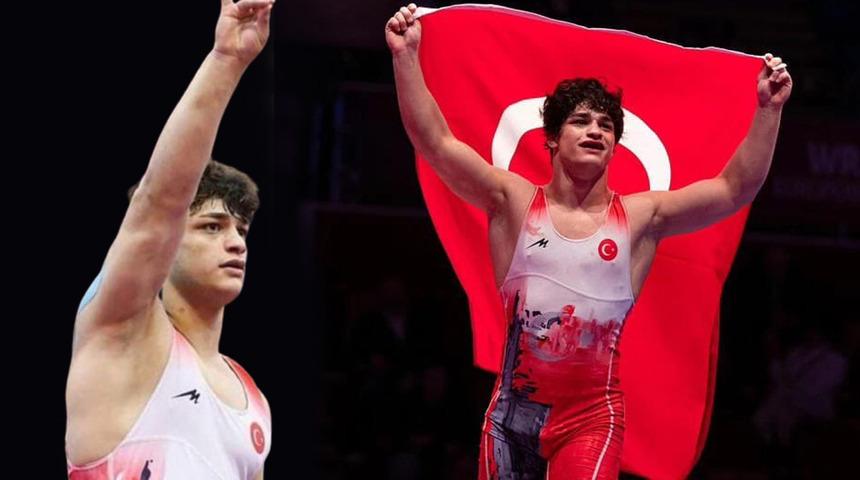 Önce Merih Demiral şimdi Alperen Berber! Güreşte Avrupa Şampiyonu oldu, bozkurt işareti yaptı