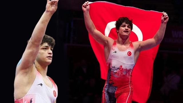 Önce Merih Demiral şimdi Alperen Berber! Güreşte Avrupa Şampiyonu oldu, bozkurt işareti yaptı