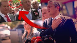 Özgür Özel konuşurken... Dikkat çeken 'bozkurt' detayı! Kameralara yansıdı