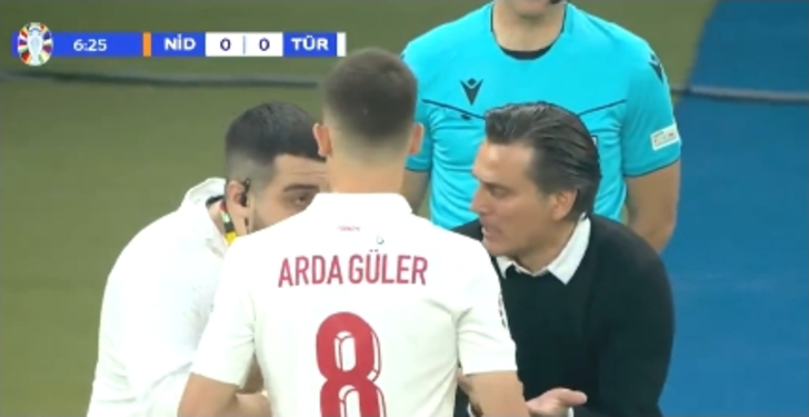 Türkiye Hollanda maçında hakemden Montella'ya skandal el hareketi! G2
