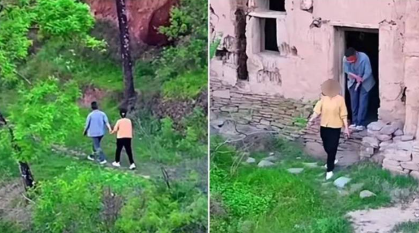 Karısının ihanetinden şüphelenen adam onu drone ile takip etti! Sevgilisiyle ormanlık alana giden kadın suçüstü yakalandı