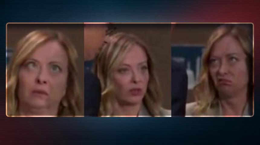 Erdoğan'a bakışı olay olmuştu! Meloni bu kez gözlerini devirdi, yüzünü buruşturdu