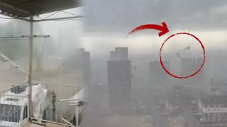 Adana'da hava bir anda değişti! Kabus gibi anlar: Dev vinç böyle devrildi