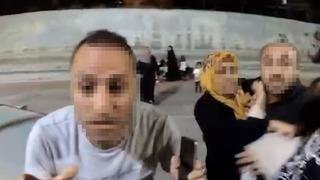 Bisiklet parkurunda bisiklet süren çocuğa saldırdı! ''Bir daha buraya gelmeyeceksin''