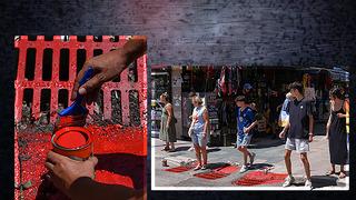 İzmir'de 2 kişinin elektrik akımından ölmesine tepki: Mazgallar kırmızıya boyandı