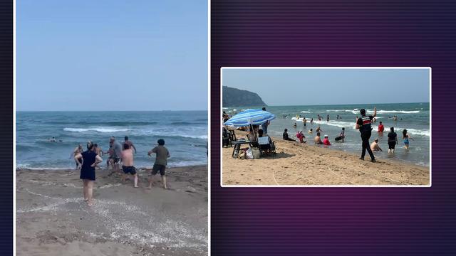 3 saatte 9 kişi boğulma tehlikesi geçirdi! Denize girmek yasaklandı... Girenleri böyle çıkarttılar