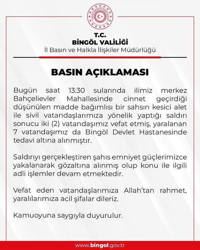 Bingöl'de madde bağımlısı dehşeti! Etraftakilere saldırdı: 2 kişi hayatını kaybetti, çok sayıda yaralı 640xauto