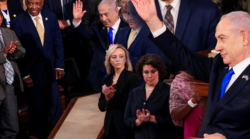 Netanyahu, ABD'de ayakta alkışlandı! Türkiye'den ilk tepki geldi