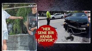 Rapçi Çakal kaza yaptı! O anları videoya çeken kişi de arabasını çarptı 'Her sene bir araba gidiyor'
