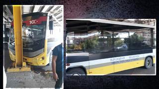 Bir anda kendi kendine harekete geçti! Otobüs, şoförlere çarptı: 2 yaralı