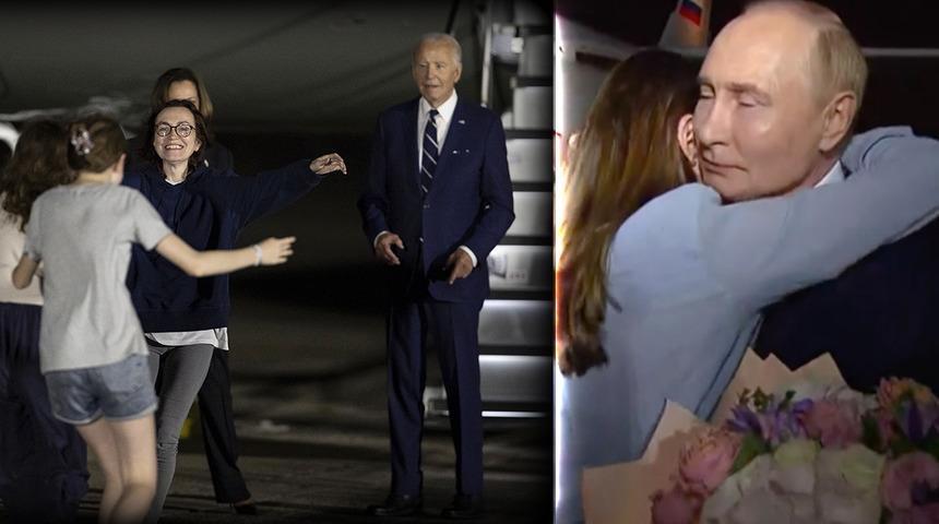 Rehineleri elinde çiçeklerle bekleyen Putin gözyaşlarını tutamadı! Ankara'daki tarihi takas operasyonu: Biden'a da koşa koşa sarıldılar