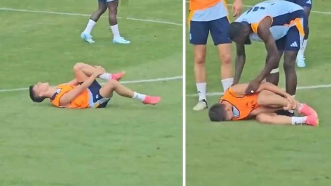 Eyvah, Arda G&uuml;ler! Antrenmanda acı i&ccedil;inde yer kaldı, herkesi &ccedil;ok korkuttu! Ancelotti koşarak oraya geldi...