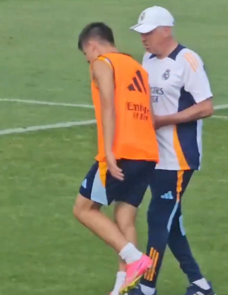 Eyvah, Arda Güler! Antrenmanda acı içinde yer kaldı, herkesi çok korkuttu! Ancelotti koşarak oraya geldi... G2