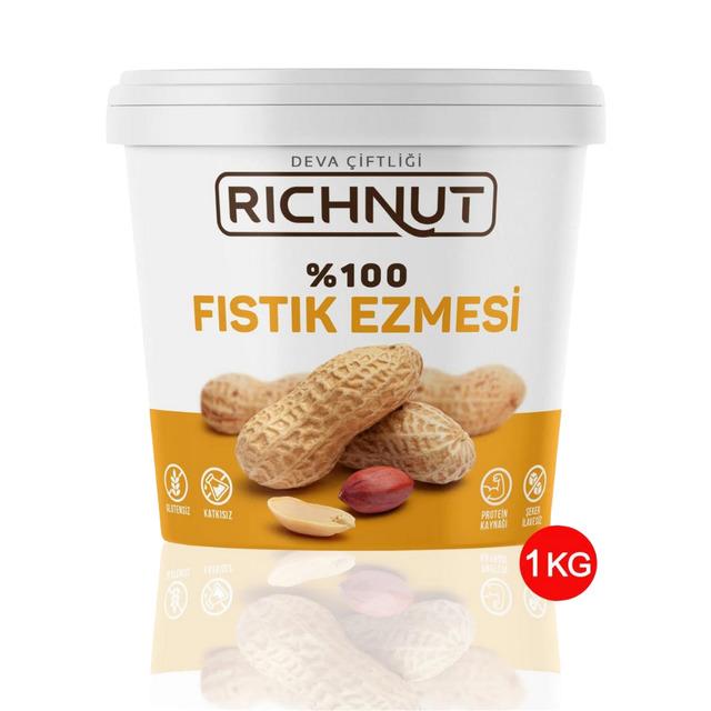 Deva Çiftliği Richnut Şekersiz %100 Saf Doğal Fıstık Ezmesi