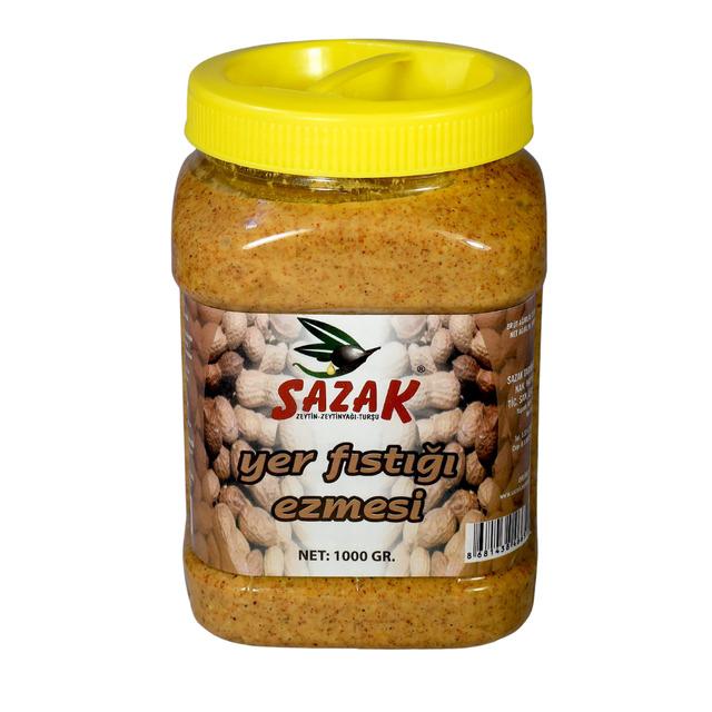 Sazak Zeytin-Zeytinyağı-Turşu Fıstık Ezmesi Şekersiz %100 Doğal Katkısız Fıstık Parçacıklı