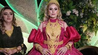 Aşiret düğününde yok yok! Altınlardan gelinin kulağı bile görünmedi! 