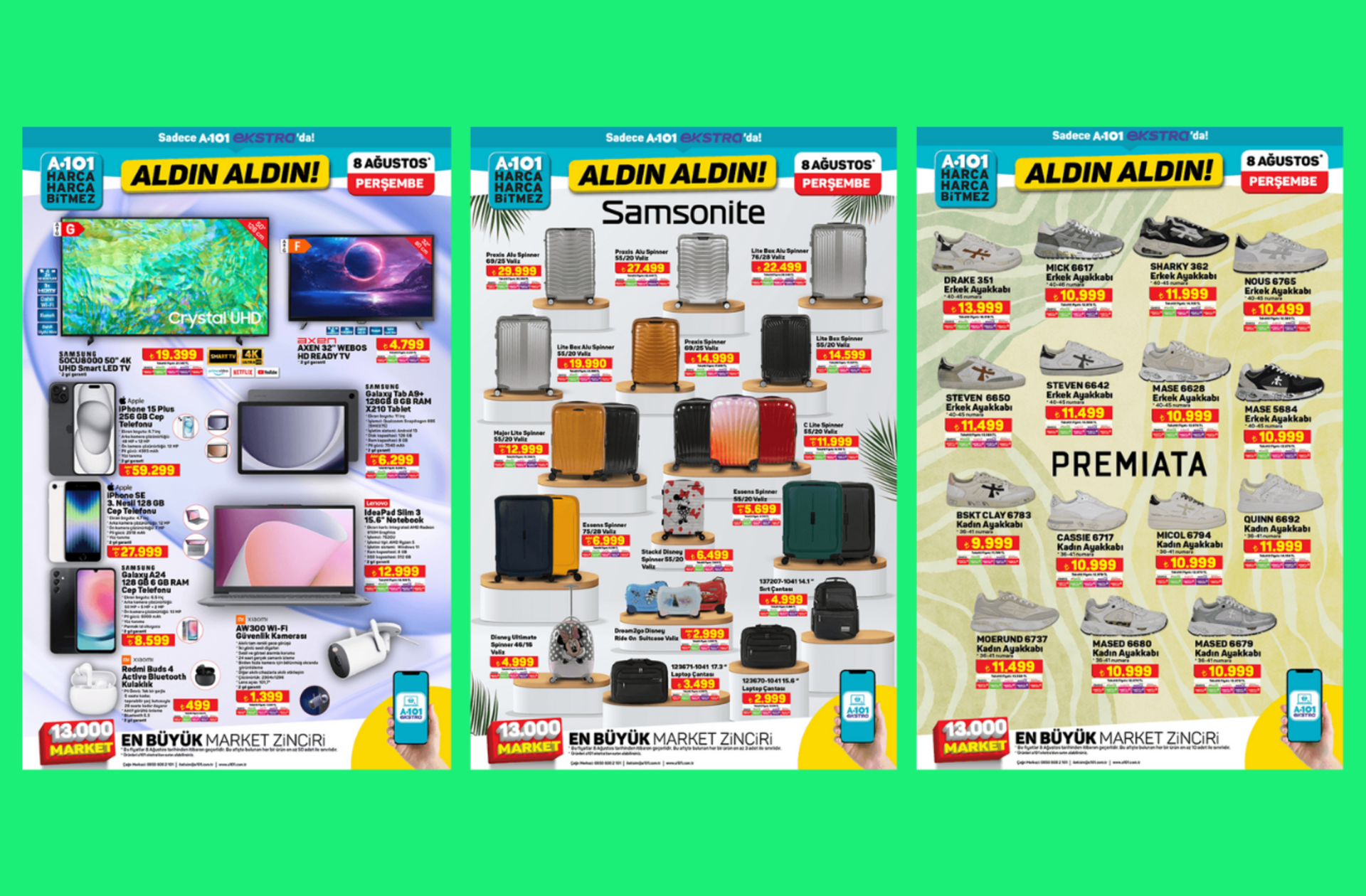 A101'e Samsonite valizler geliyor! İşte 8 Ağustos 2024 A101 Aldın Aldın Kataloğu
