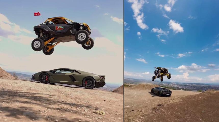 Zayn yine bildiğiniz gibi! ATV ile lüks otomobilin üzerinden atladı, Yusuf Dikeç pozu verdi