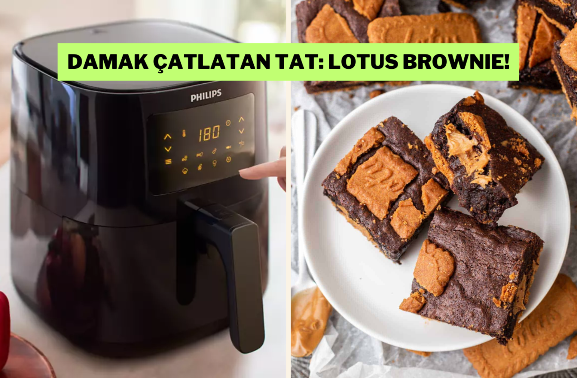 Sosyal medyada izlenme rekorları kıran o tarif burada! İşte lezzet bombası Lotus bisküvili brownie