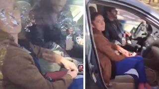 İş yerinde çalıştığını düşündüğü karısını ormanlık alandaki bir arabada başka erkekle yakaladı! O anları saniye saniye ifşa etti