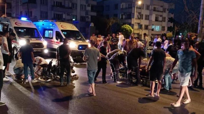 Aydın'da motosiklet kazasında 1'i ağır 3 kişi yaralandı