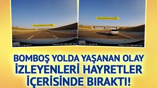 Bomboş yolda yaşanan olay izleyenleri hayretler içerisinde bıraktı! Kimse yaptığı harekete anlam veremedi