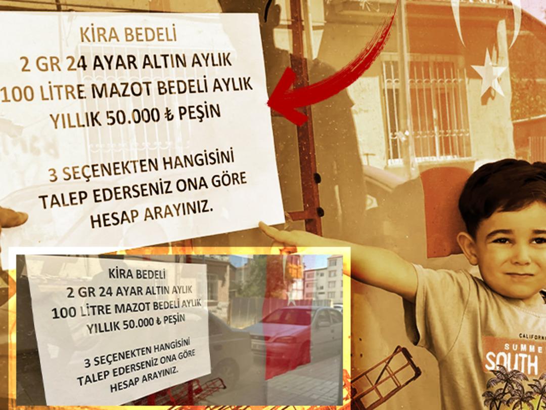 Kiralık ilanda son nokta! Para yerine aylık 100 litre mazot istiyorlar... Daha &ouml;nce de 400 ekmek karşılığı anlaşmış